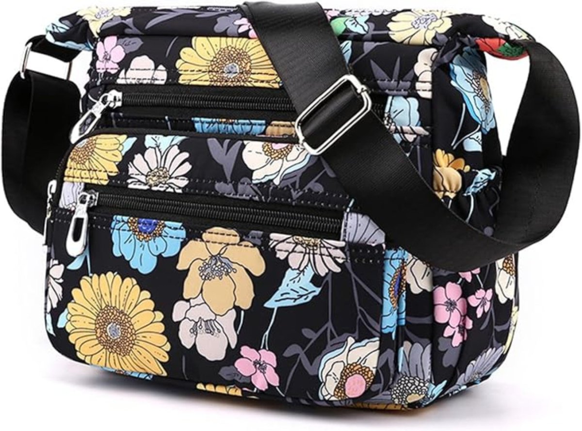 Crossbody Bag Satchel Purse with Multi Zipper Pockets - Lily Bloom
