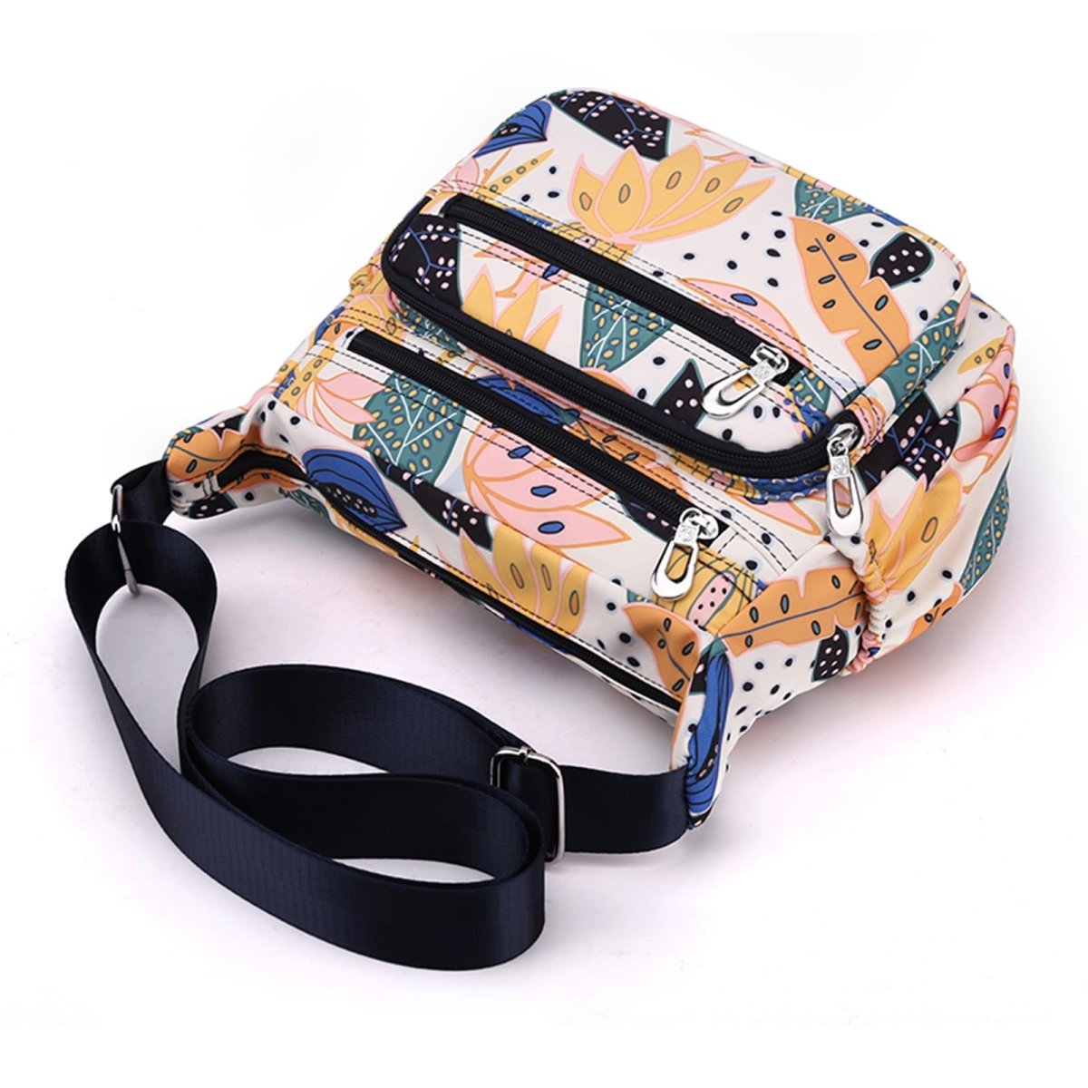 Crossbody Bag Satchel Purse with Multi Zipper Pockets - Lily Bloom
