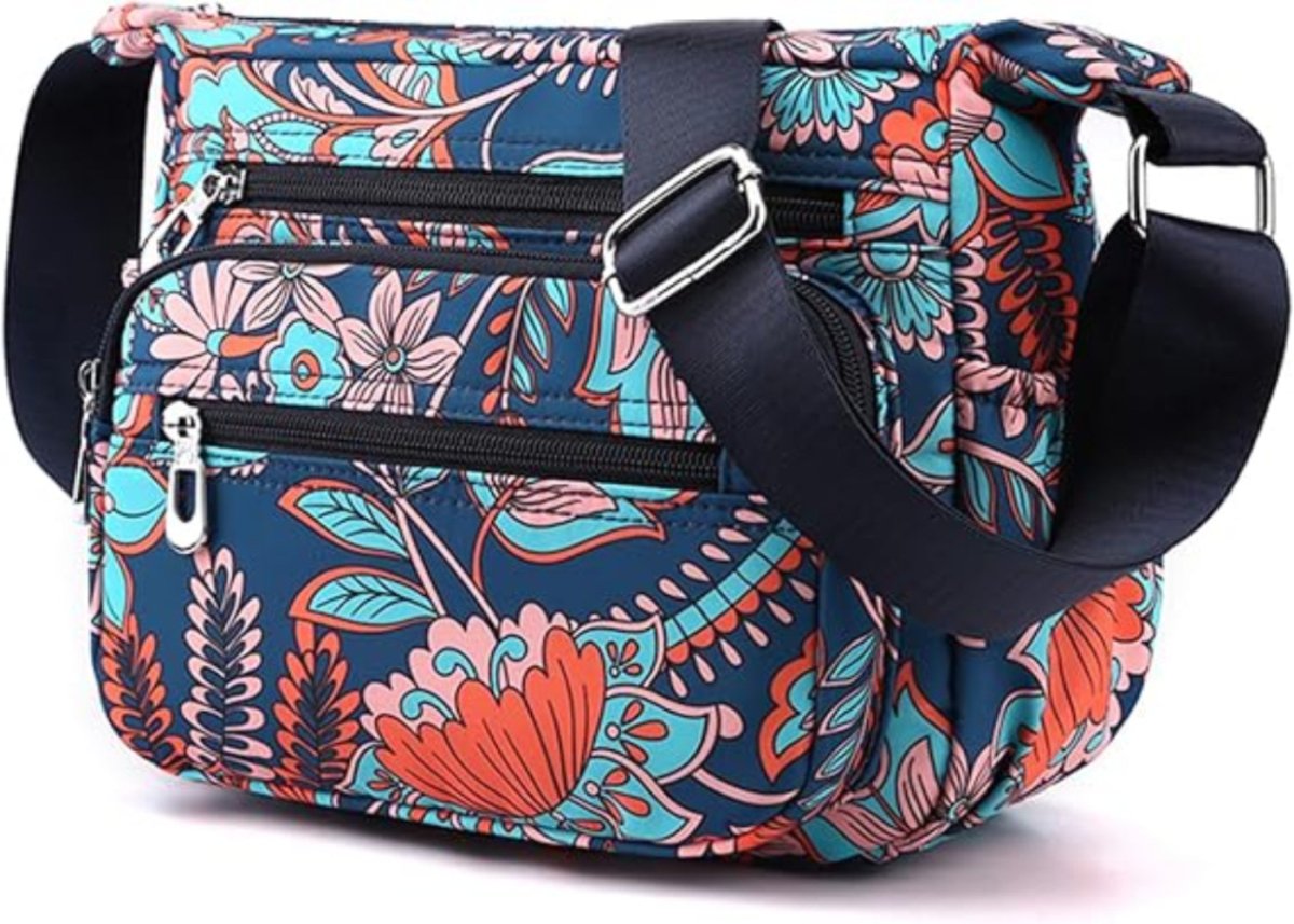 Crossbody Bag Satchel Purse with Multi Zipper Pockets - Lily Bloom