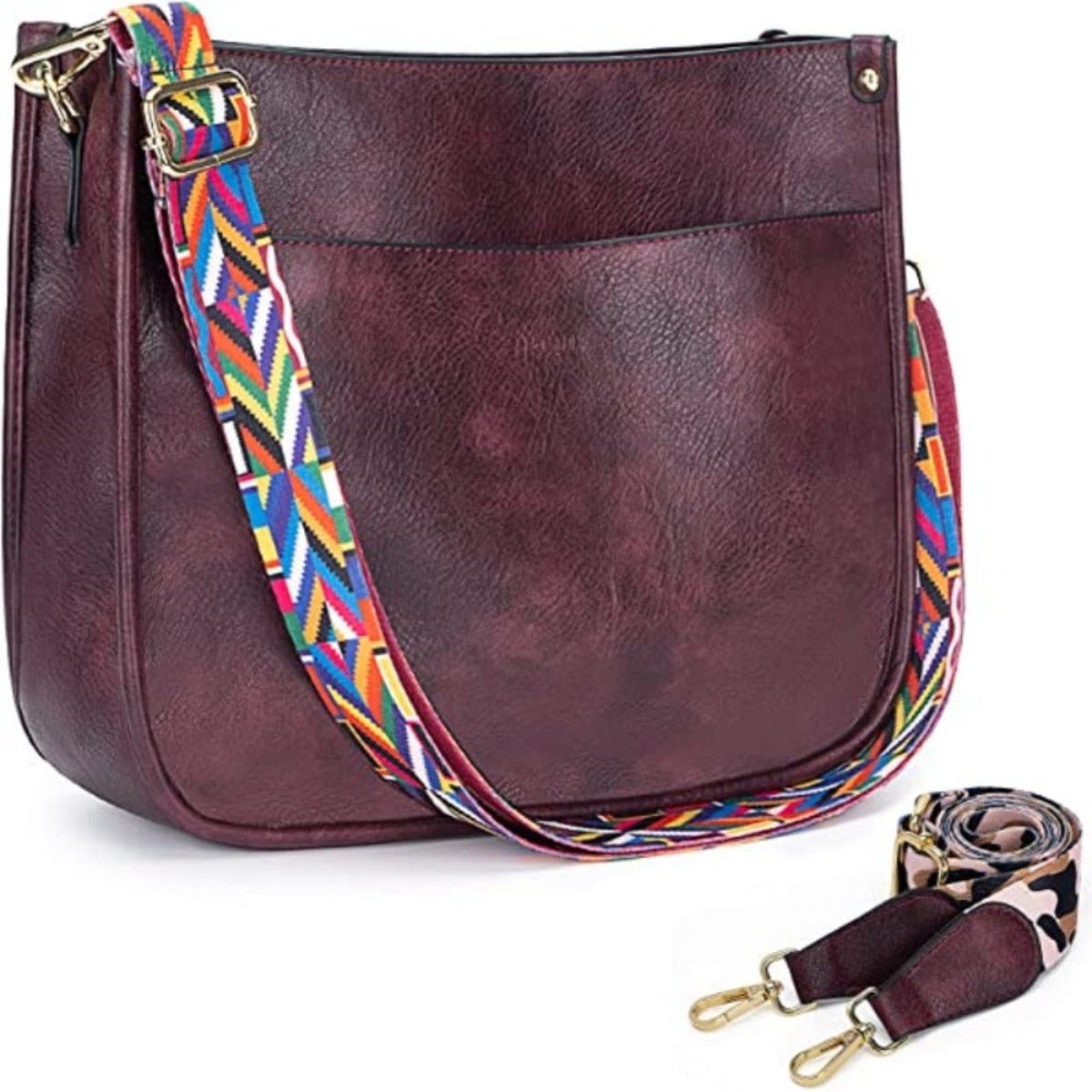 Crossbody Vegan Leather 2 Adjustable Leopard Shoulder Guitar Strap - Lily Bloom