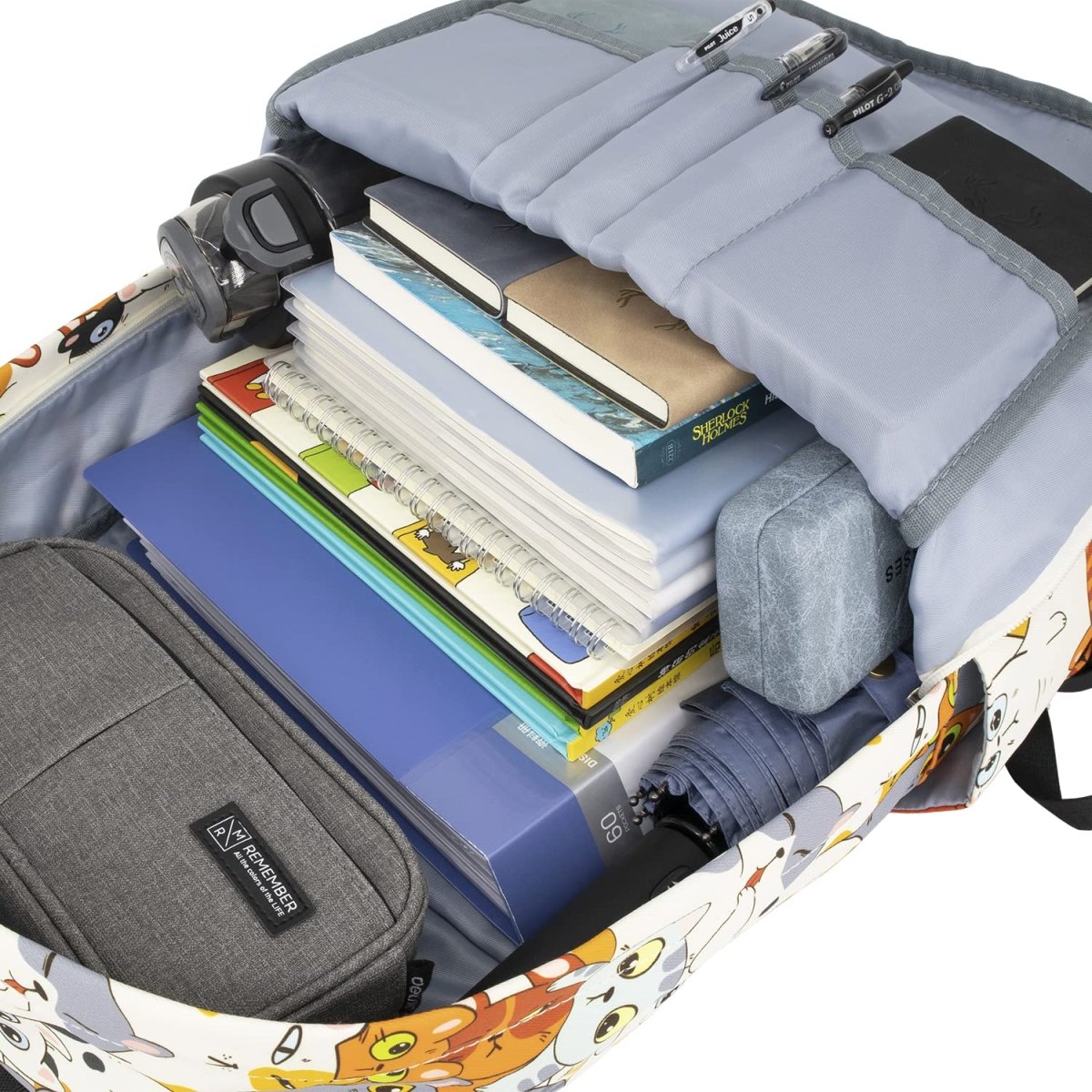 Cute Cat Trendy Waterproof Backpack - Lily Bloom