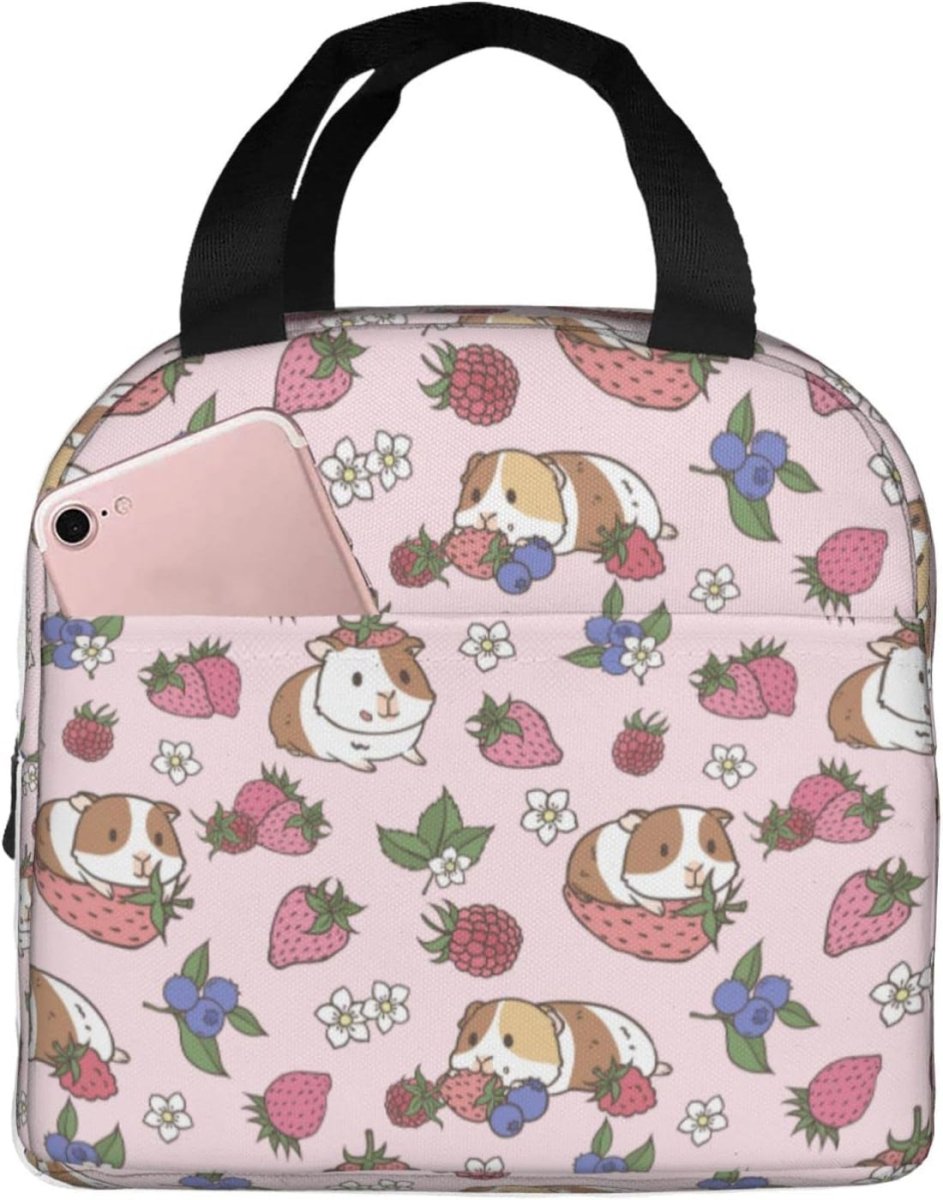 Cute Insulated Cat Lunch Box Reusable Lunch Tote for Office Work Picnic - Lily Bloom