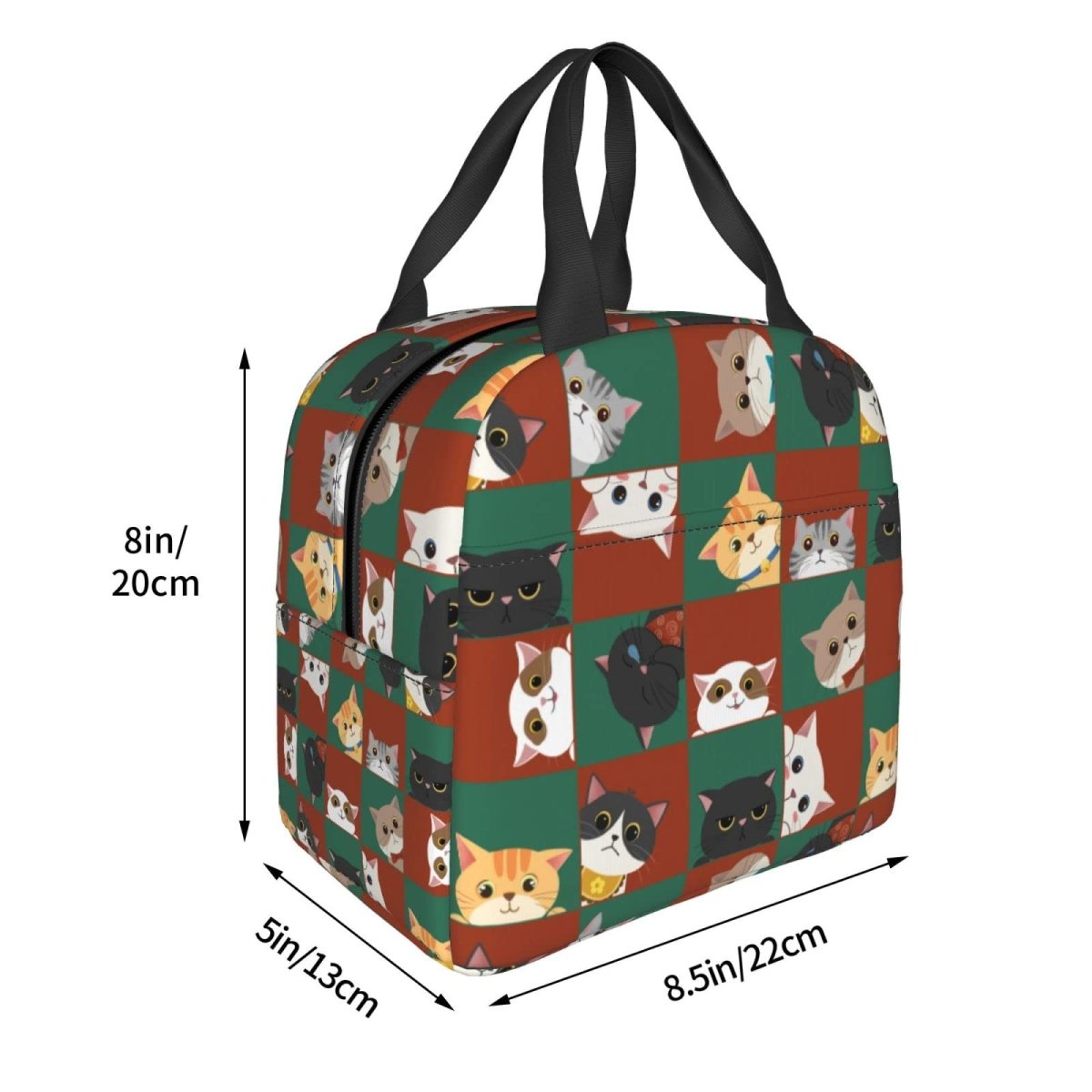 Cute Insulated Cat Lunch Box Reusable Lunch Tote for Office Work Picnic - Lily Bloom