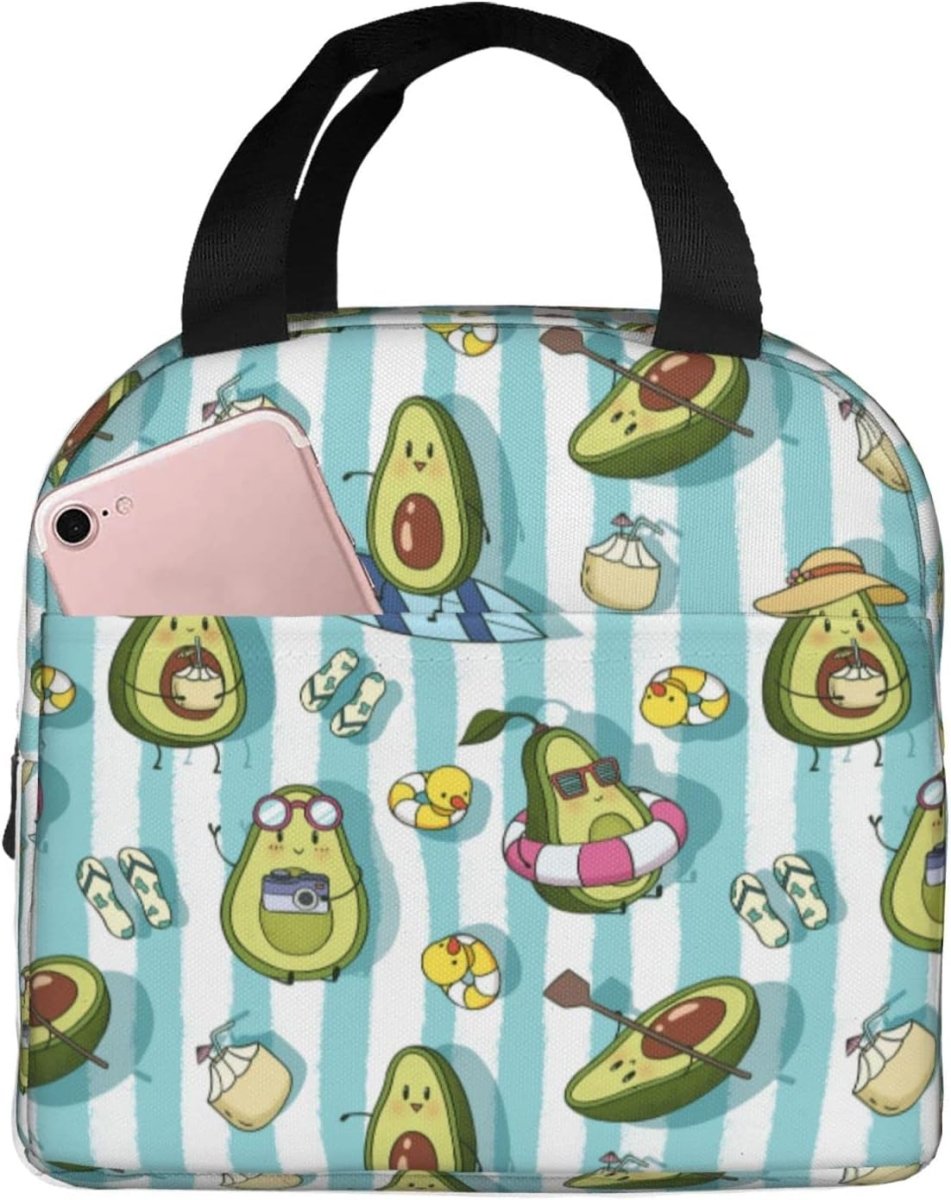 Cute Insulated Cat Lunch Box Reusable Lunch Tote for Office Work Picnic - Lily Bloom