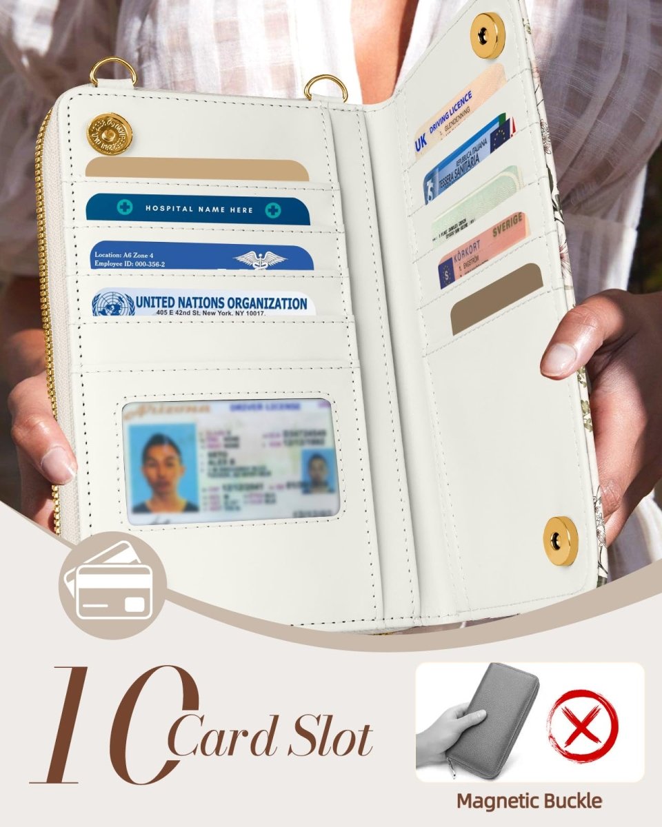 Cute Leather Cellphone Wallet Purse Crossbody Bag for Women - Lily Bloom