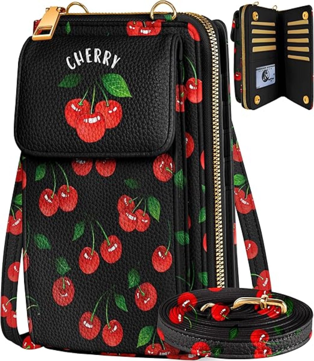 Cute Leather Cellphone Wallet Purse Crossbody Bag for Women - Lily Bloom