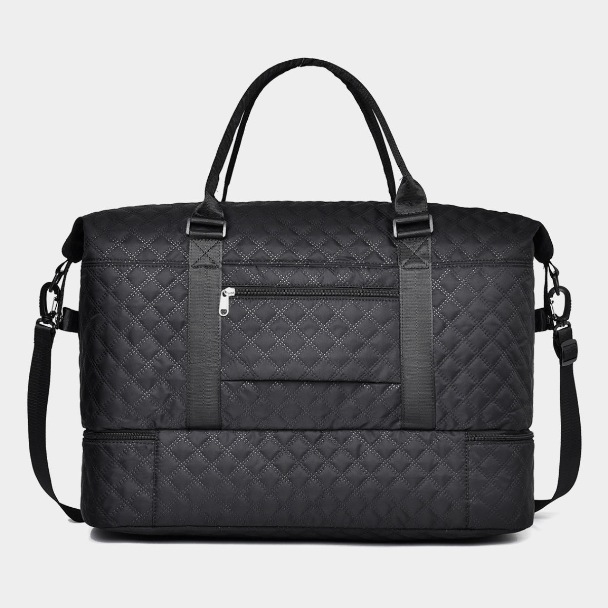Diamond Grid Oxford Travel Bag - Lily Bloom