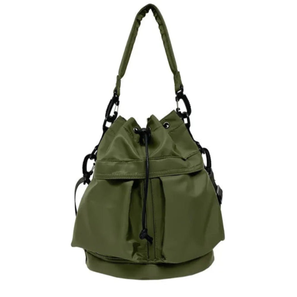 Drawstring Nylon Bucket Bag - Lily Bloom