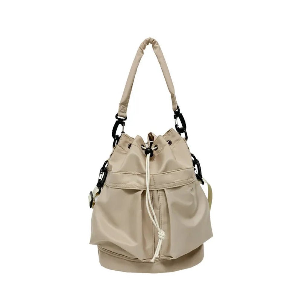 Drawstring Nylon Bucket Bag - Lily Bloom