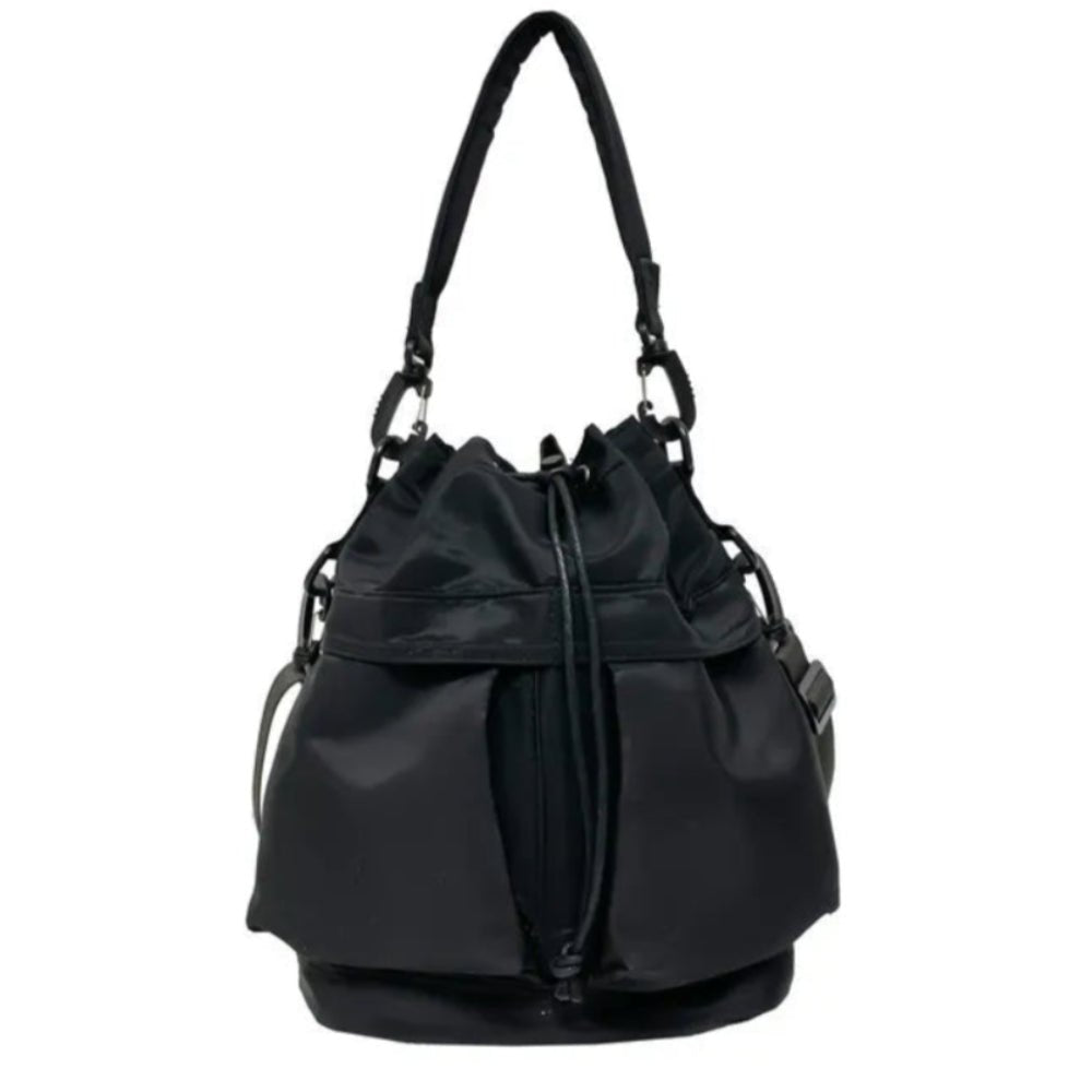 Drawstring Nylon Bucket Bag - Lily Bloom