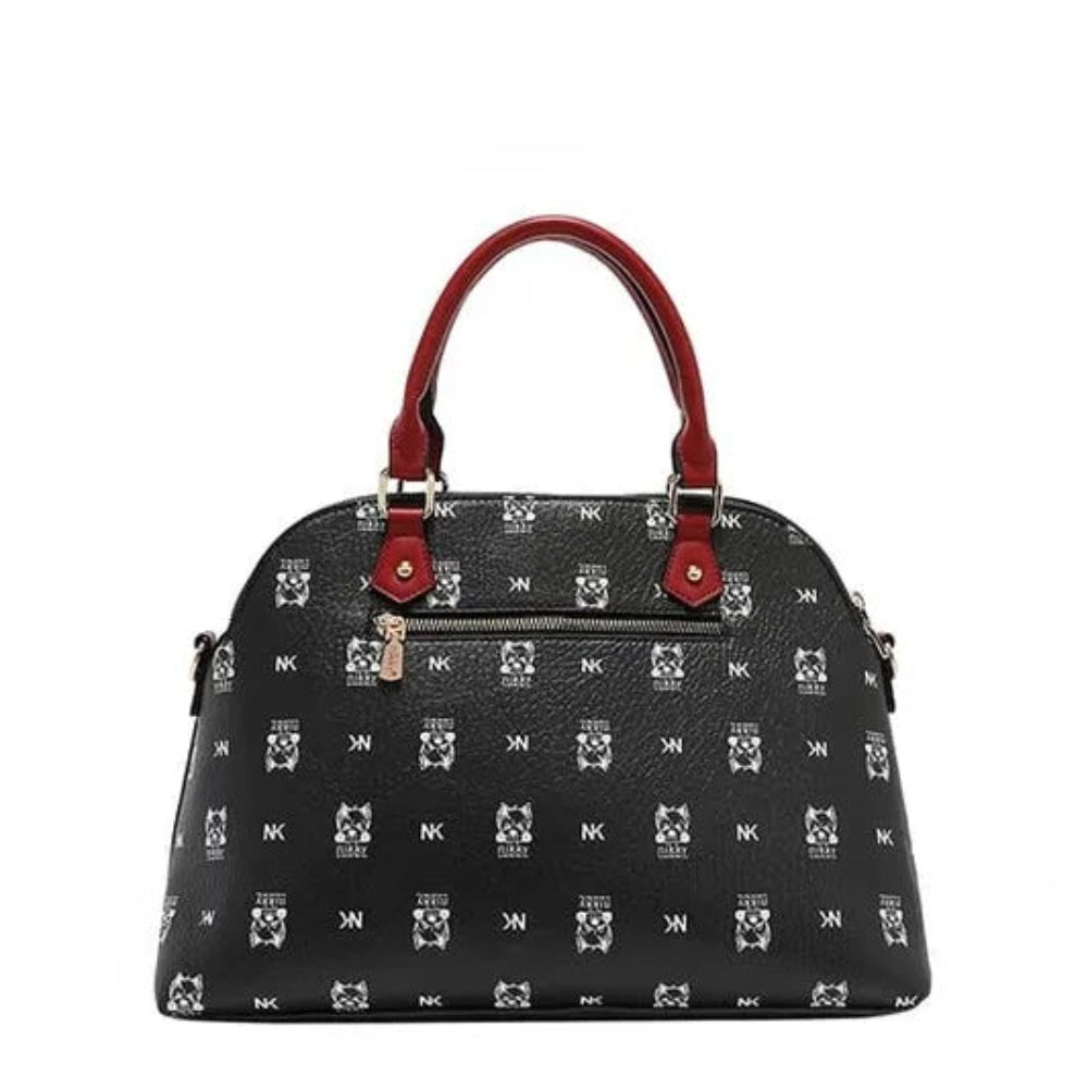 Eco-Leather Satchel Cat Dome Bag - Lily Bloom