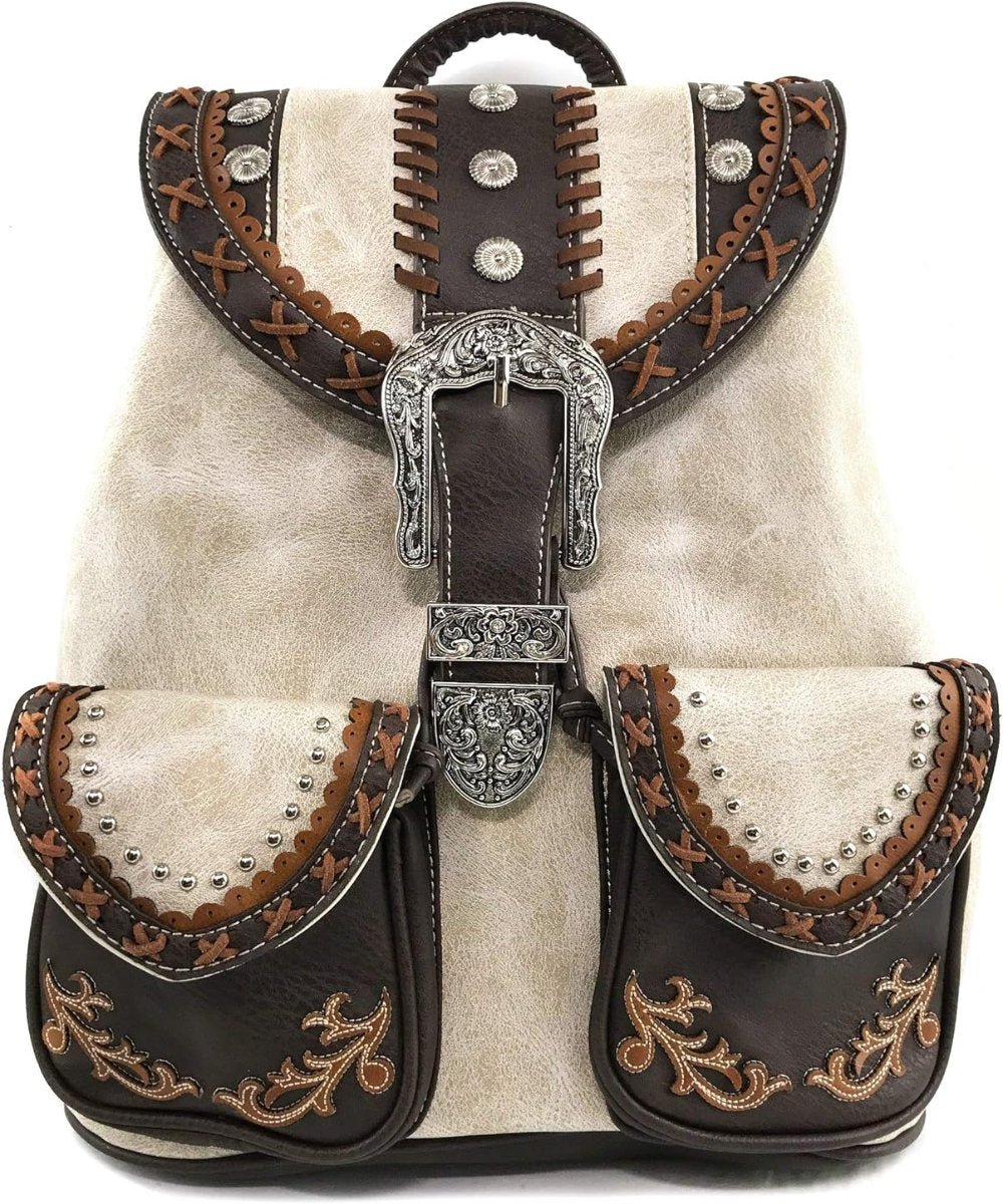 Floral Buckle Rucksack Backpack with Matching Wallet Set - Lily Bloom