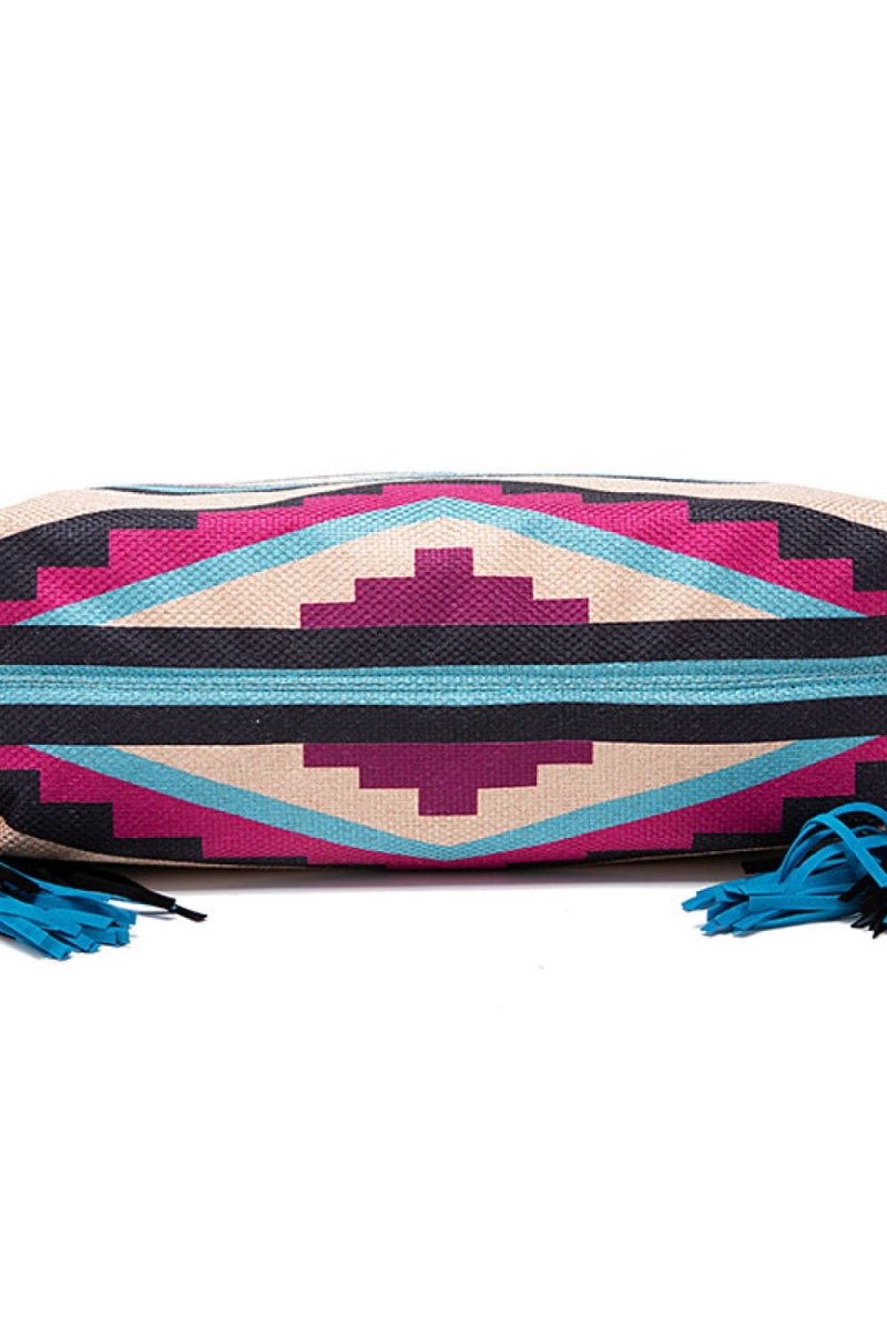 Geometric Canvas Tote Bag - Lily Bloom