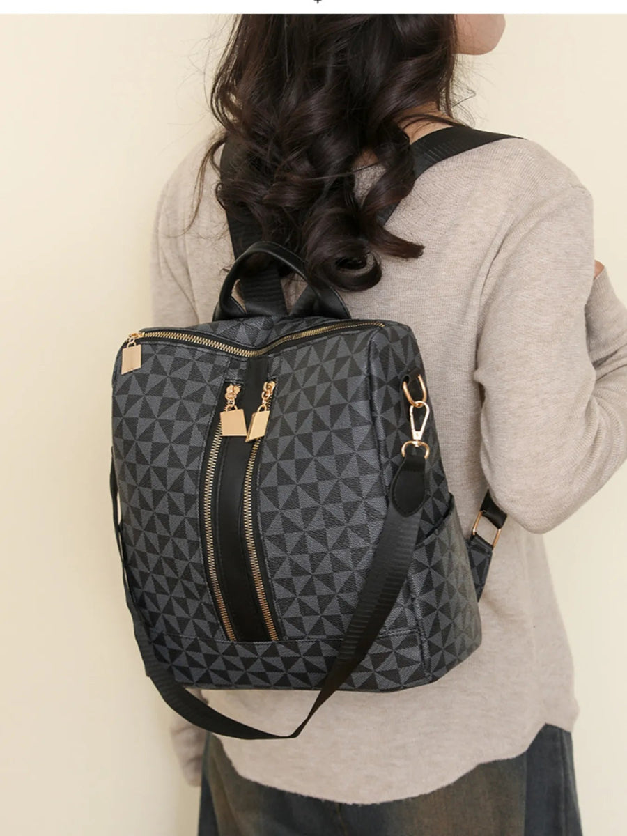 Geometric Pattern Backpack Bag - Lily Bloom