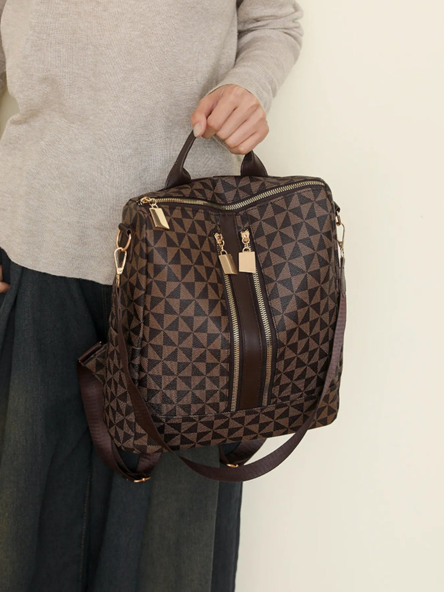 Geometric Pattern Backpack Bag - Lily Bloom