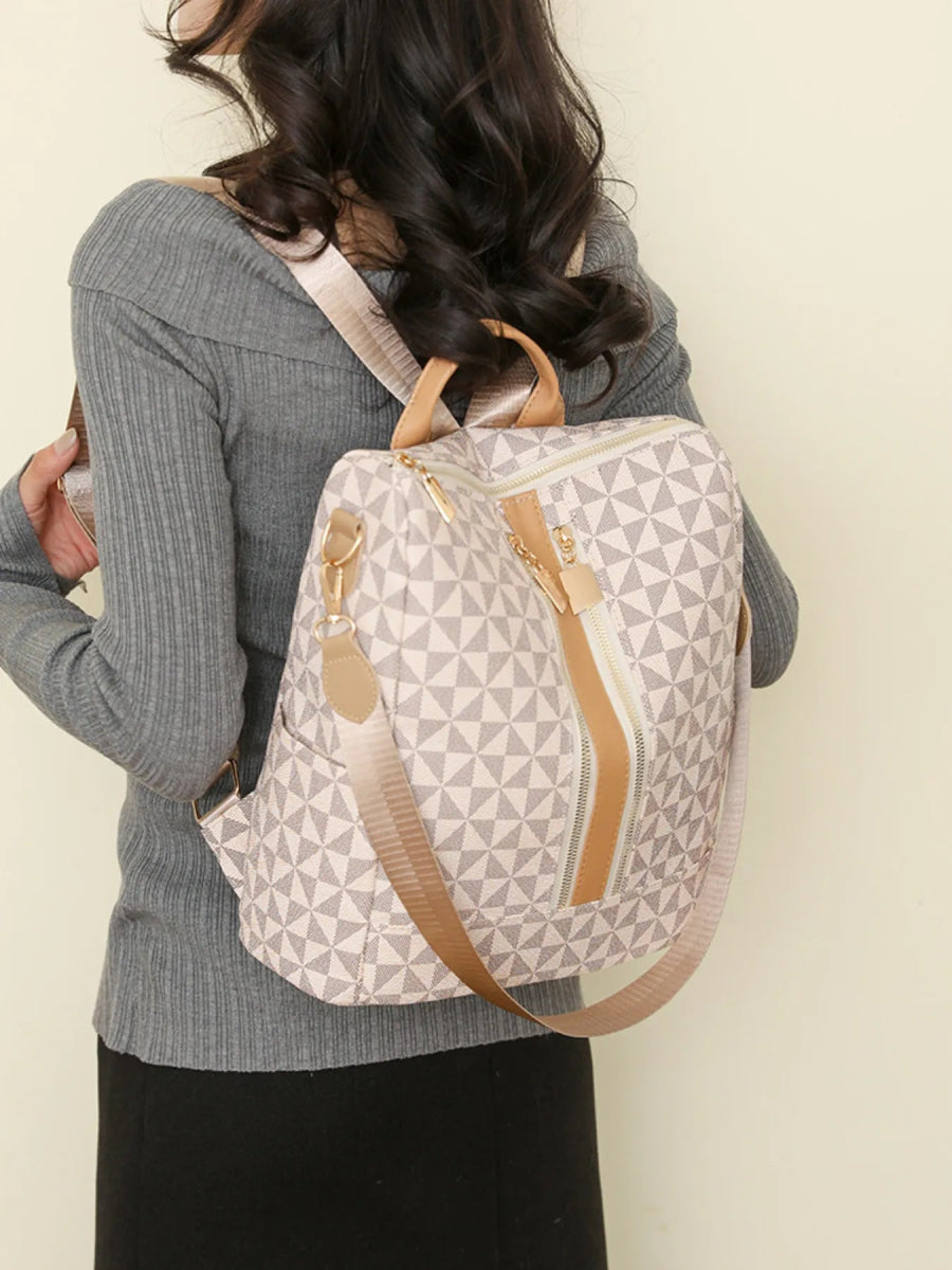 Geometric Pattern Backpack Bag - Lily Bloom