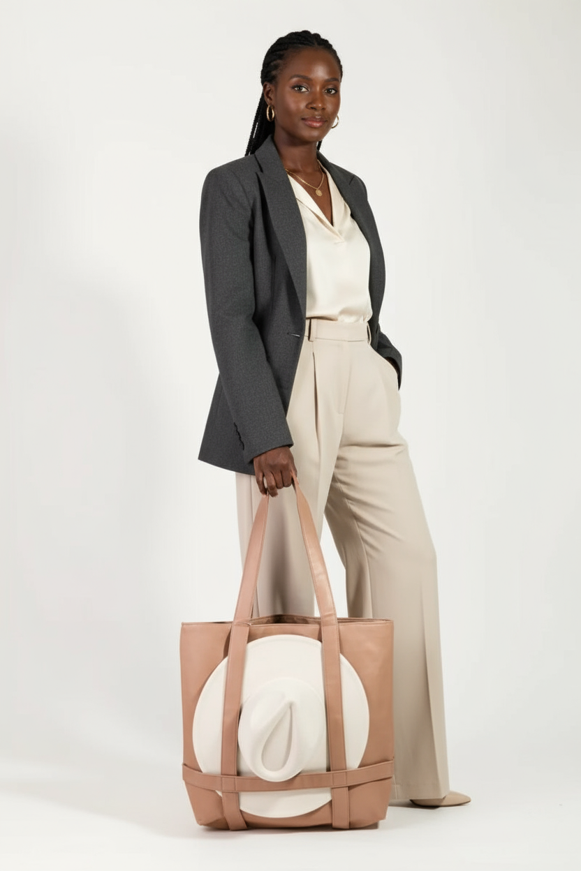 Premium Elegant Hat Carrier Tote Bag - Lily Bloom