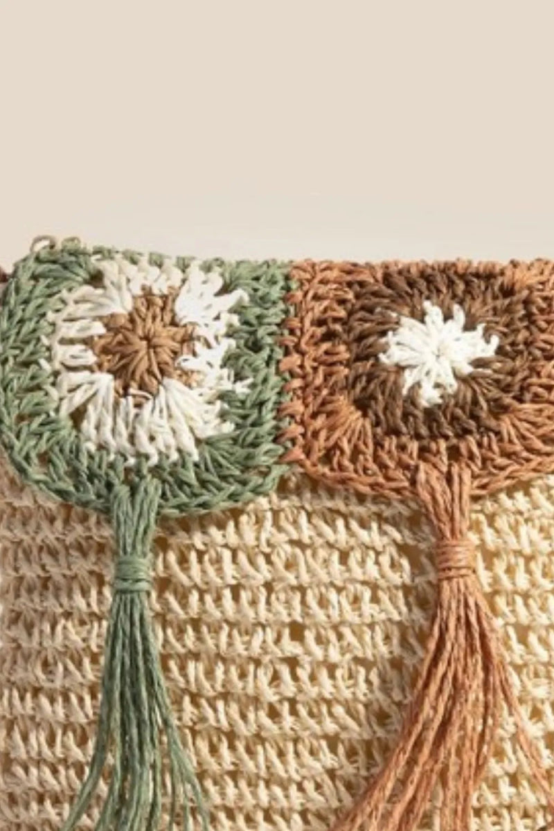 Intricate Tassel Braided Crossbody Bag - Lily Bloom