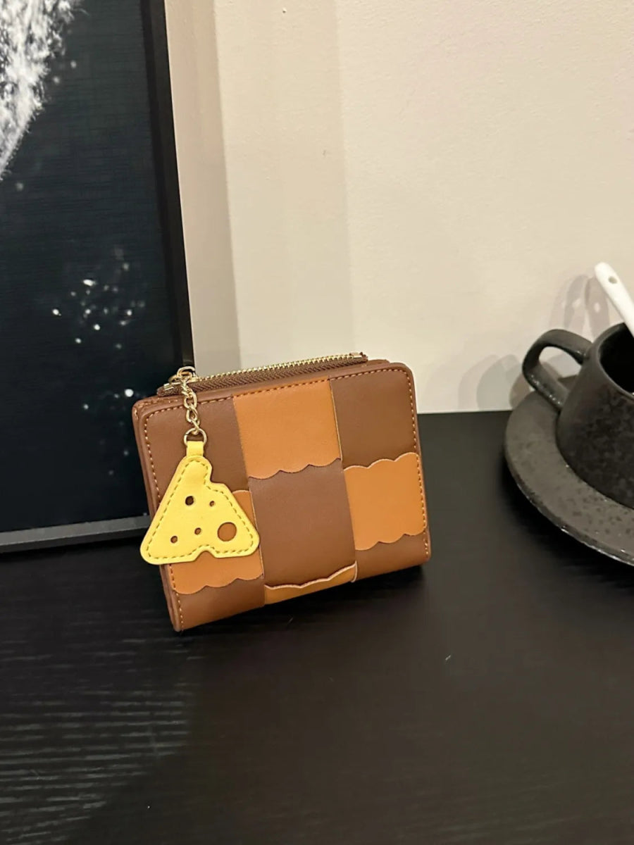 Leather Color Block Wallet - Lily Bloom