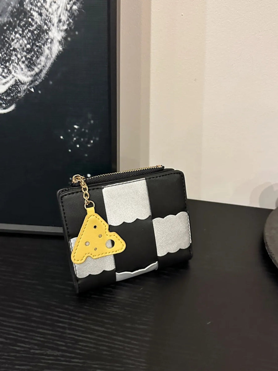 Leather Color Block Wallet - Lily Bloom