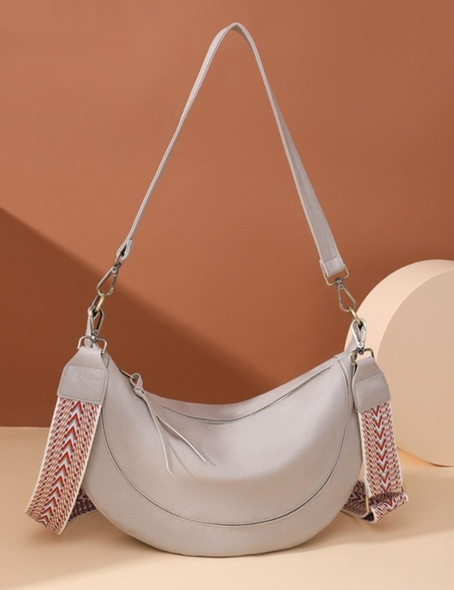 Leather Removable Strap Crossbody Bag - Lily Bloom