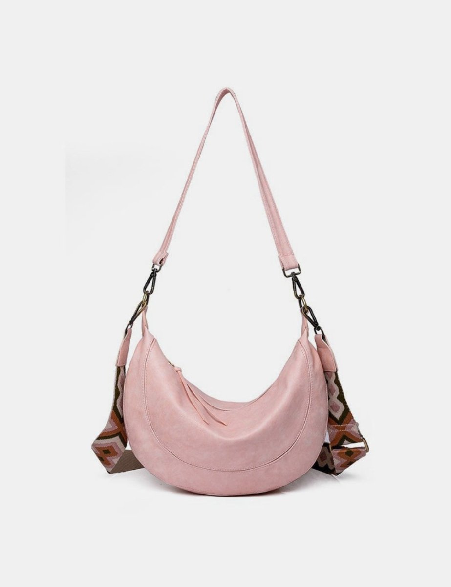 Leather Removable Strap Crossbody Bag - Lily Bloom