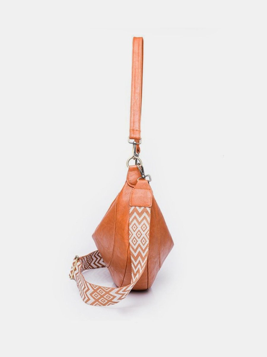 Leather Removable Strap Crossbody Bag - Lily Bloom