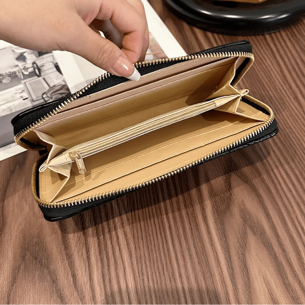 Leather Solid Color Wallet - Lily Bloom