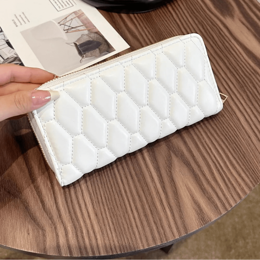 Leather Solid Color Wallet - Lily Bloom