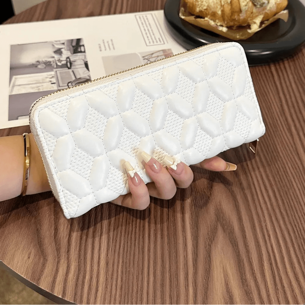 Leather Solid Color Wallet - Lily Bloom