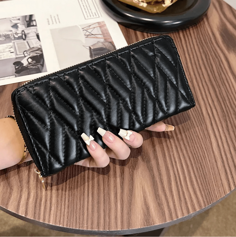 Leather Solid Color Wallet - Lily Bloom