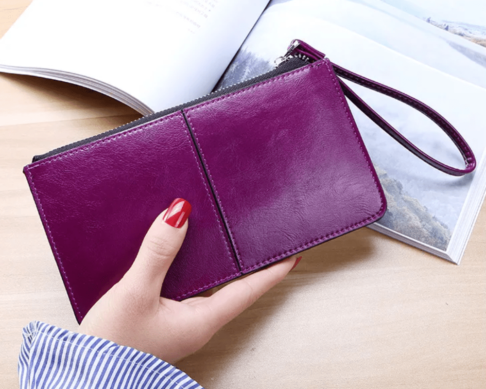 Leather Wristlet Wallet - Lily Bloom