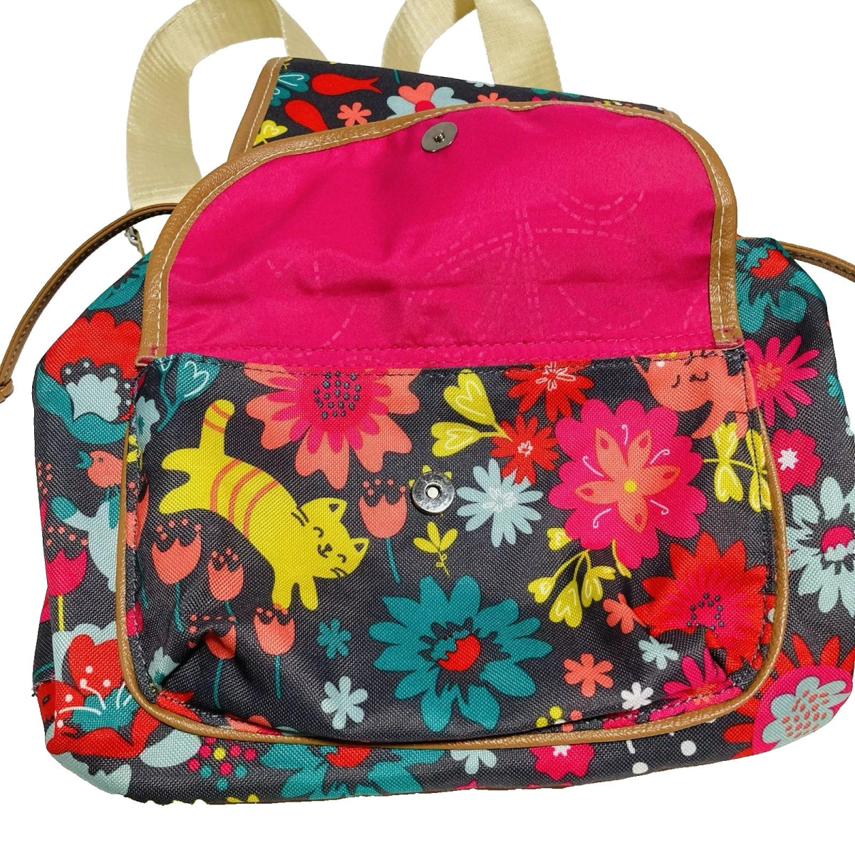 Lily Bloom Backpack Purse Drawstring Snap Closure - Lily Bloom