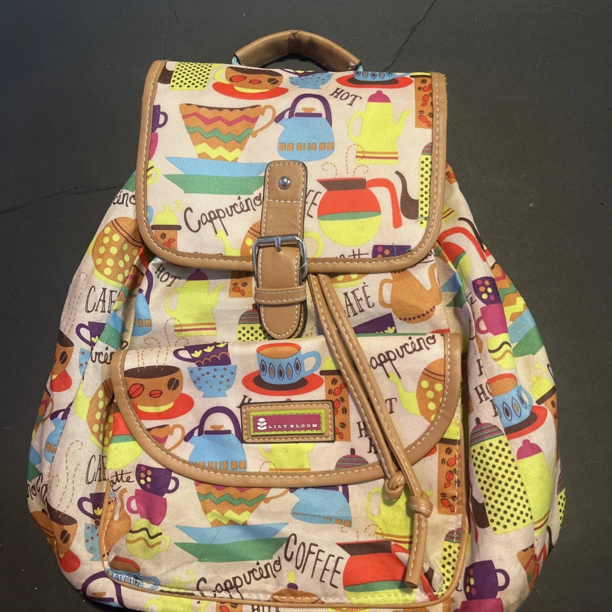 Lily Bloom Backpack Purse Drawstring Snap Closure - Lily Bloom