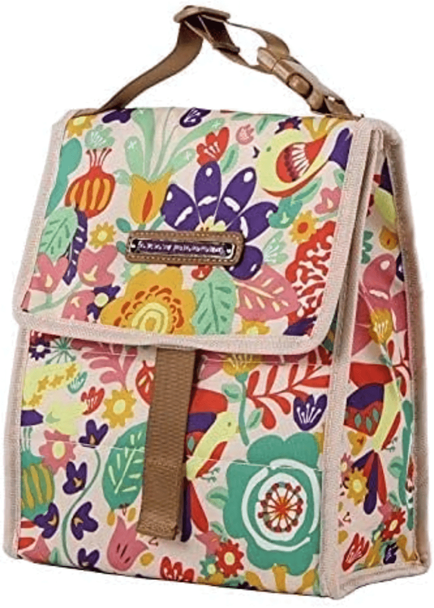 Lily Bloom Fold - over Insulated Lunch Portable Cooler Bag - Lily Bloom