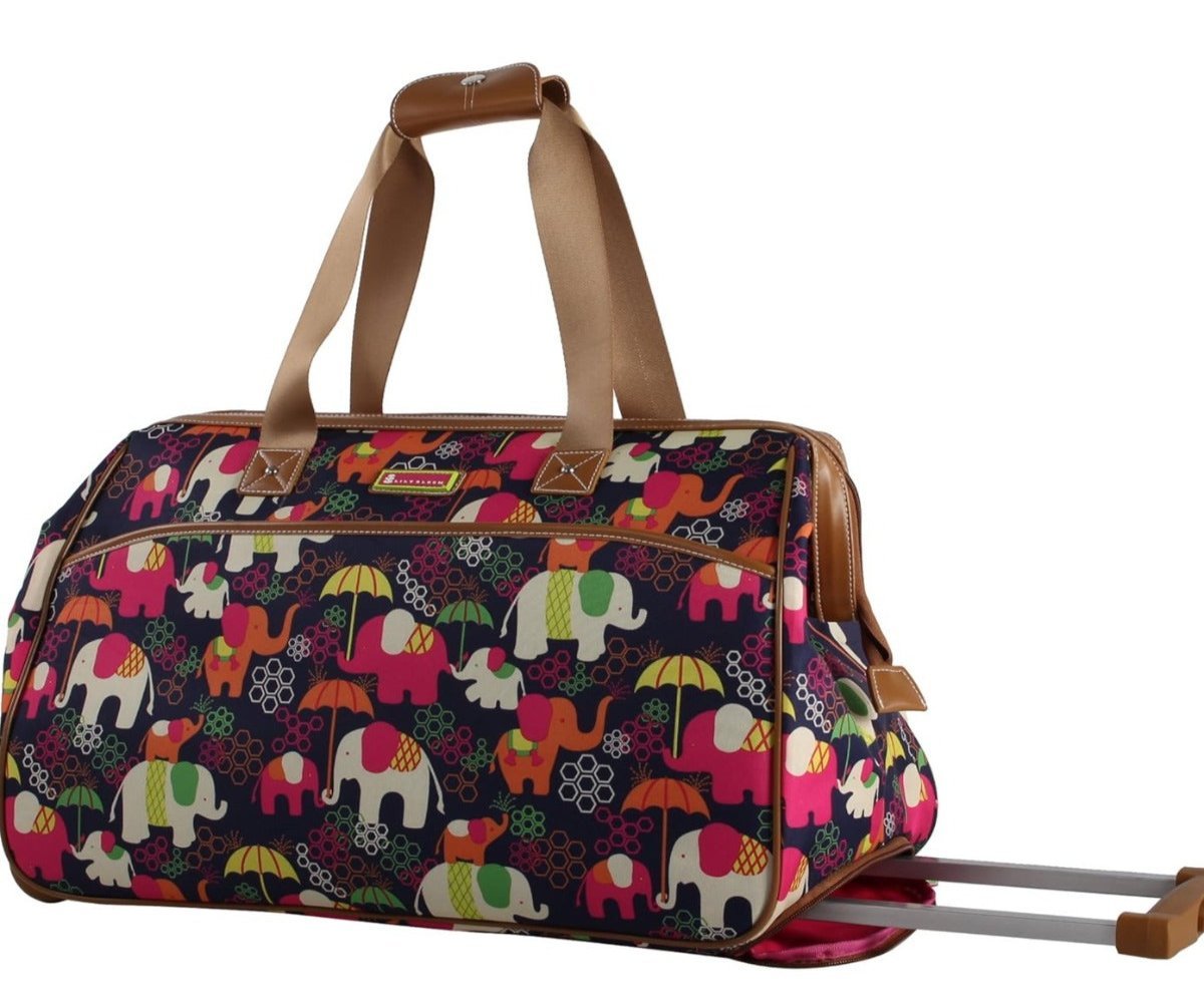 Lily Bloom Lightweight 22 Inch Carry - On Suitcase with 2 - Rolling Wheels - Lily Bloom