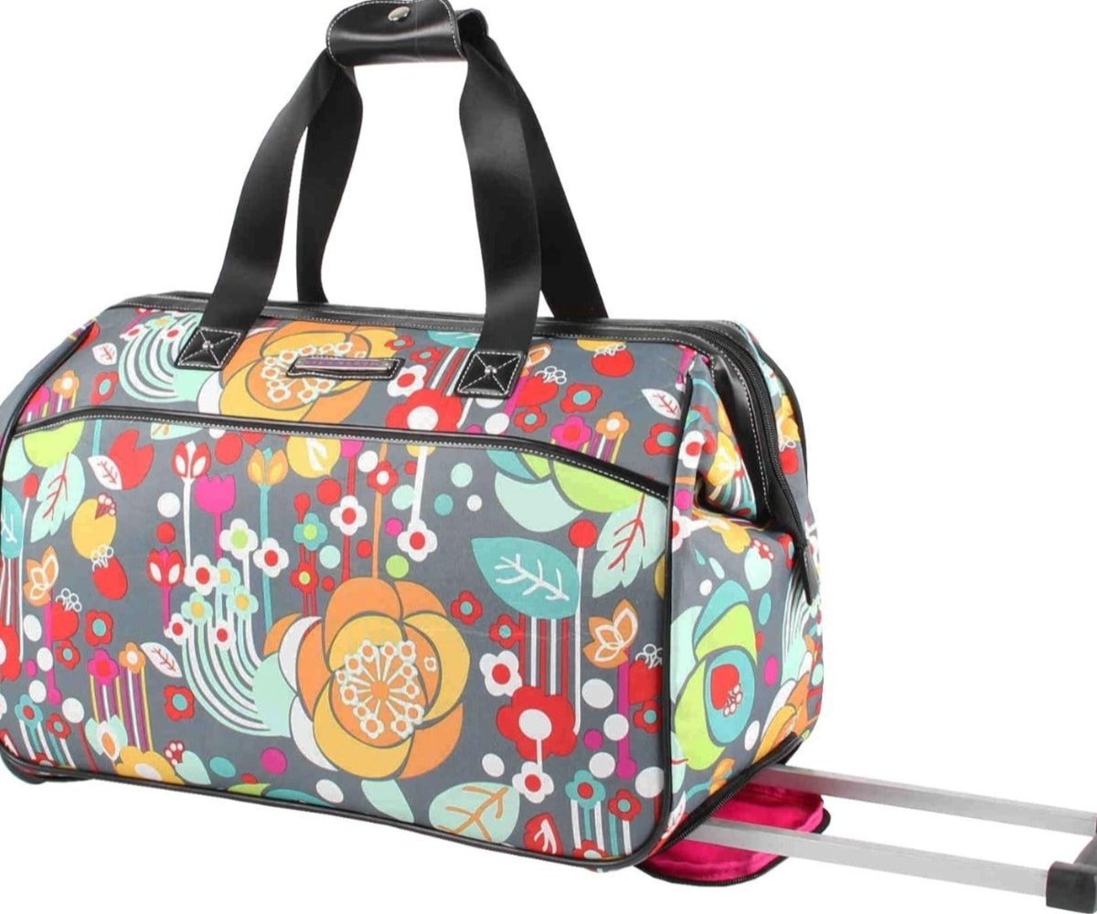 Lily Bloom Lightweight 22 Inch Carry - On Suitcase with 2 - Rolling Wheels - Lily Bloom