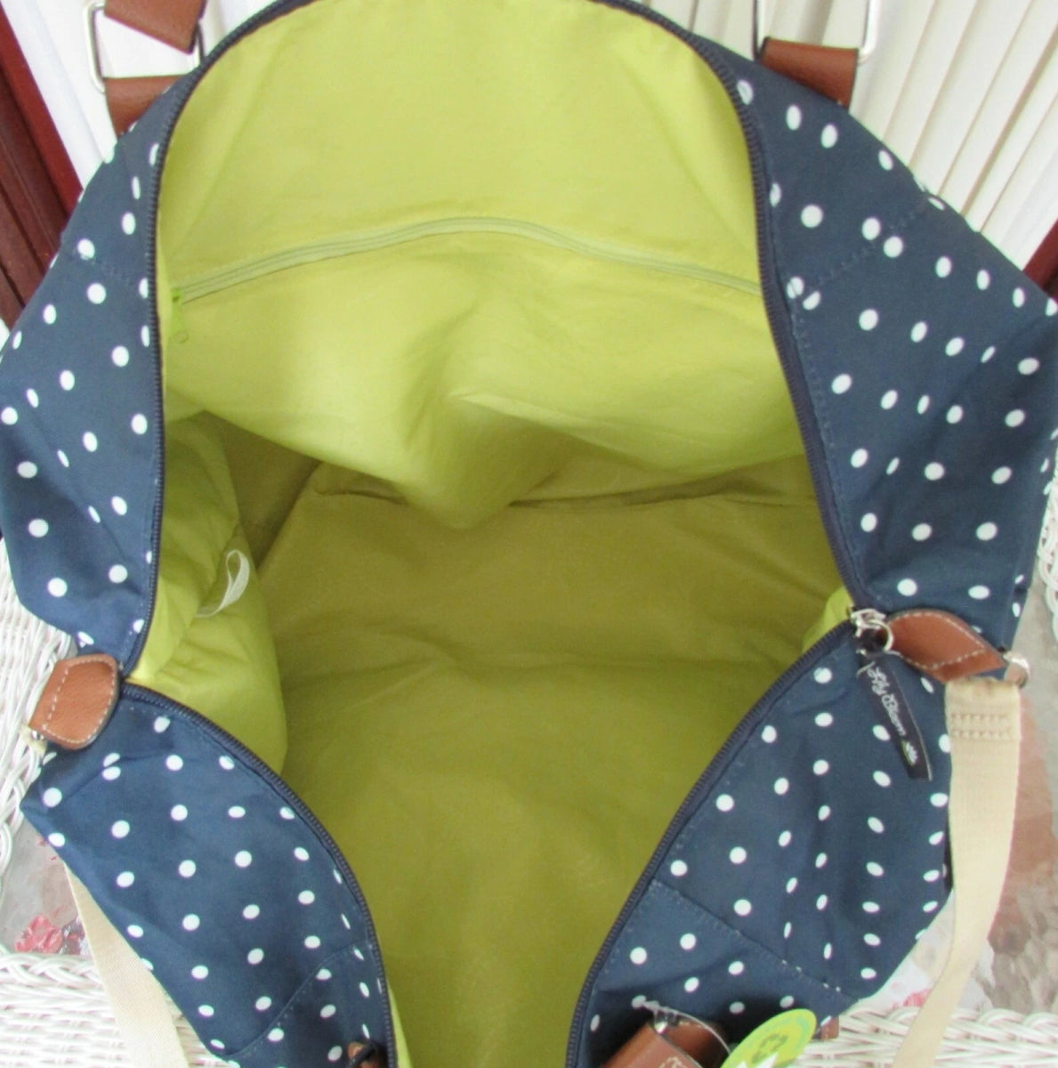 Lily Bloom Polka Dot Weekender Travel Carry - on Bag Duffel - Lily Bloom