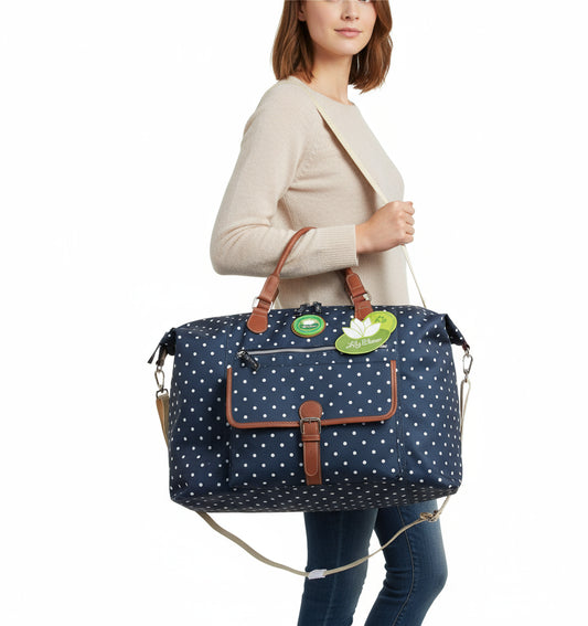 Lily Bloom Polka Dot Weekender Travel Carry - on Bag Duffel - Lily Bloom