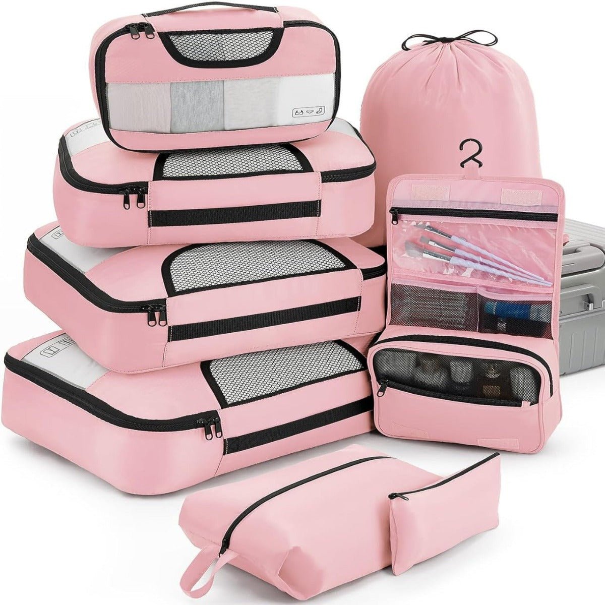 Luggage Organizer Bags 8 pcs Set - Lily Bloom