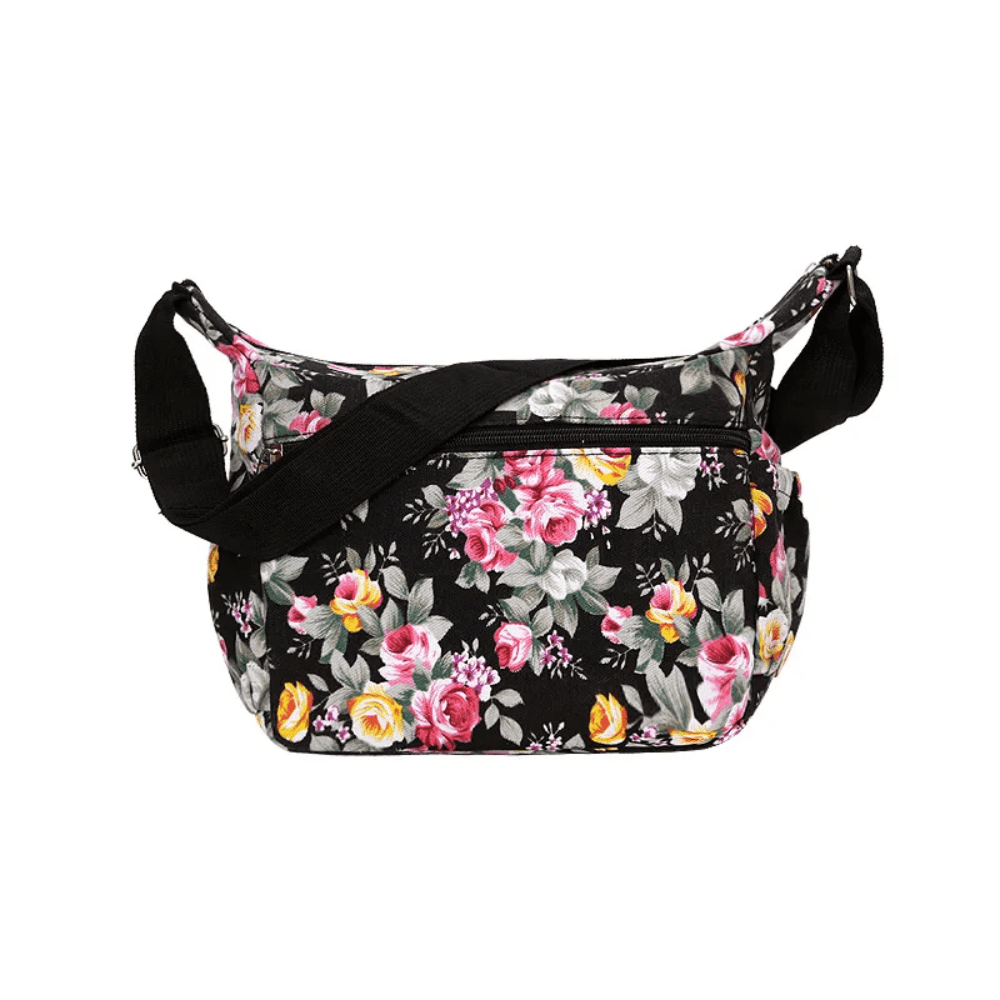 Nylon Zipper Crossbody Shoulder Bag - Lily Bloom