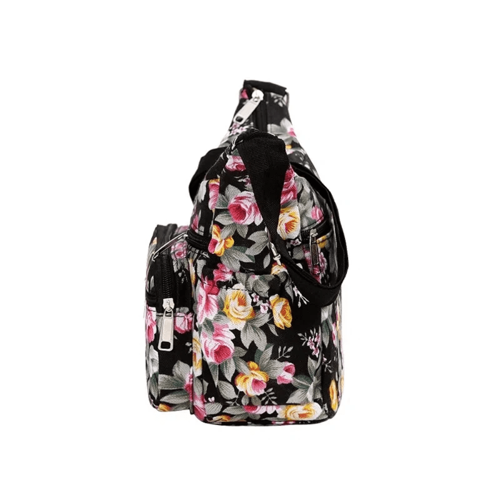 Nylon Zipper Crossbody Shoulder Bag - Lily Bloom