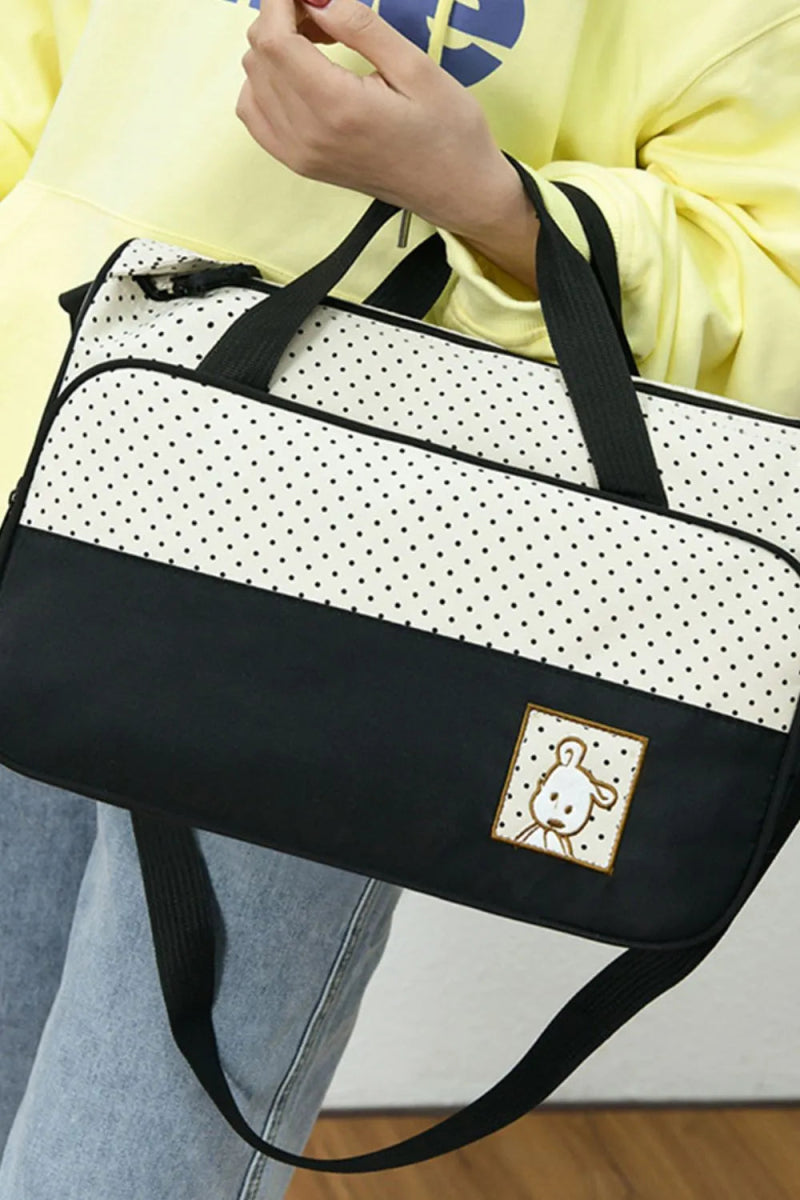 Oxford Cloth Contrast 4 Piece Bag Set - Lily Bloom