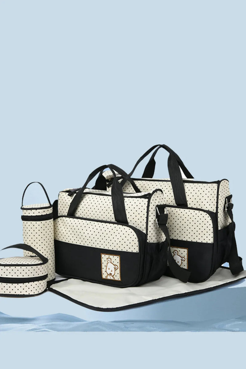 Oxford Cloth Contrast 4 Piece Bag Set - Lily Bloom