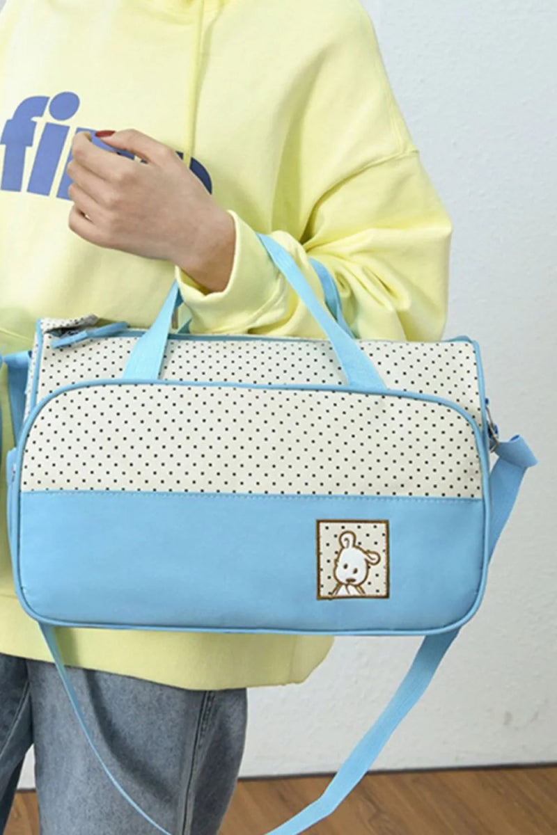 Oxford Cloth Contrast 4 Piece Bag Set - Lily Bloom