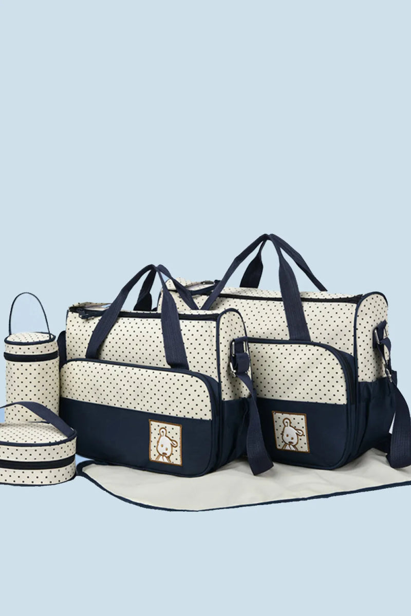 Oxford Cloth Contrast 4 Piece Bag Set - Lily Bloom