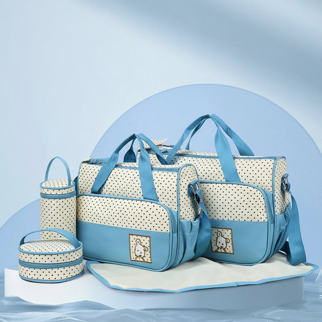 Oxford Cloth Contrast 4 Piece Bag Set - Lily Bloom