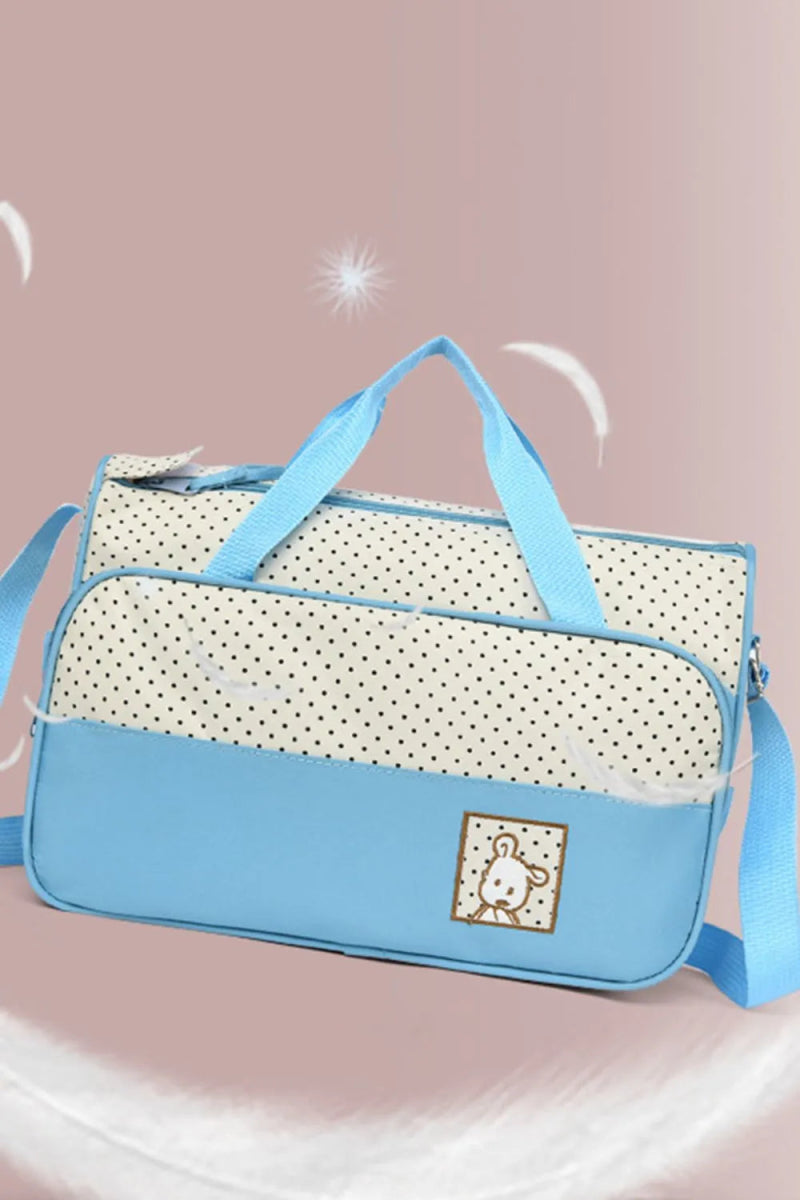 Oxford Cloth Contrast 4 Piece Bag Set - Lily Bloom