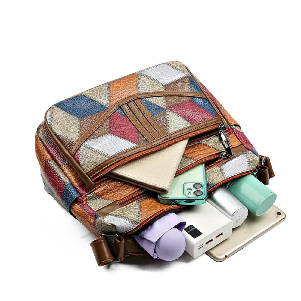 Premium Vegan Leather Handbag: Crossbody Style - Lily Bloom