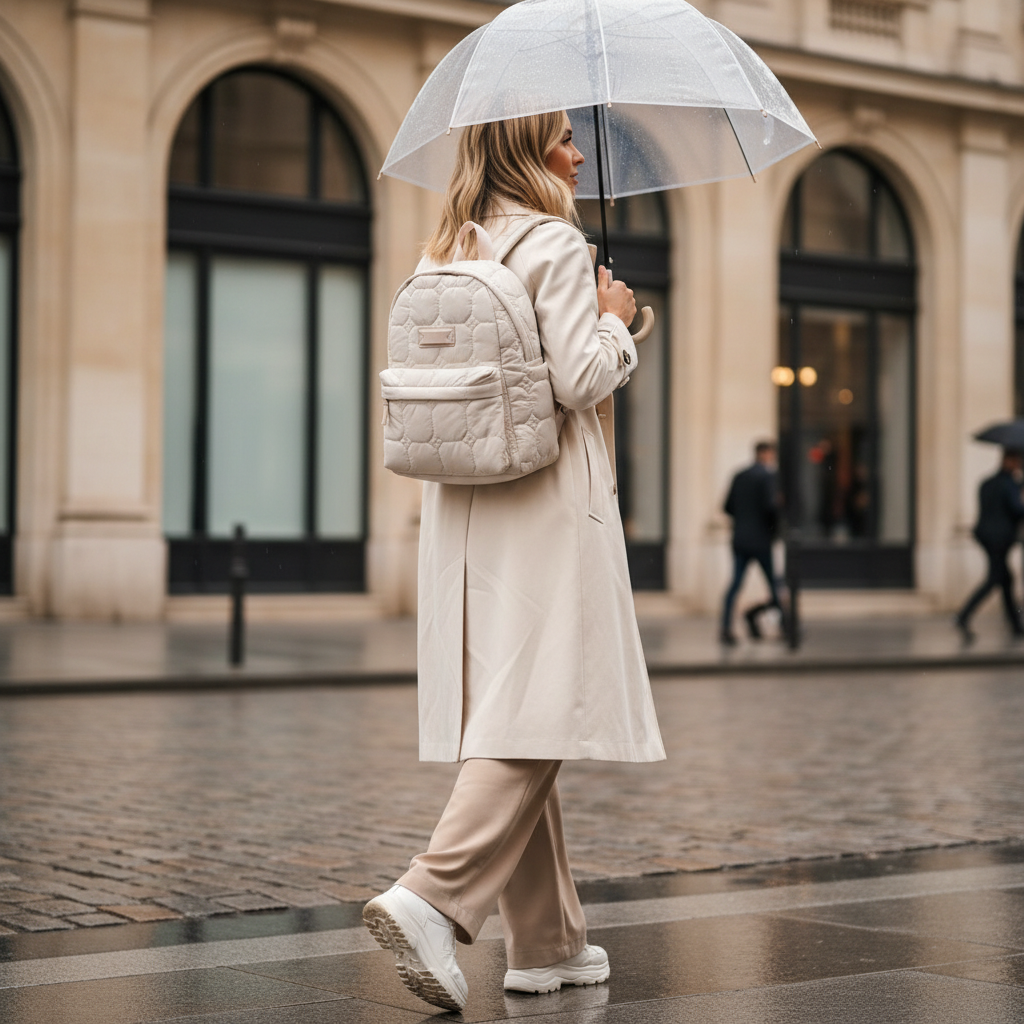 Quilted Backpack Bag - Lily Bloom